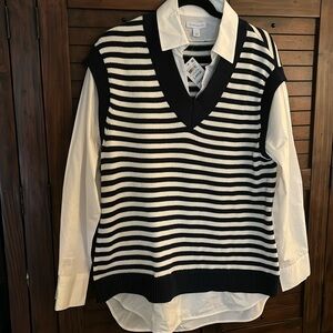 Charter club vest and dress shirt.